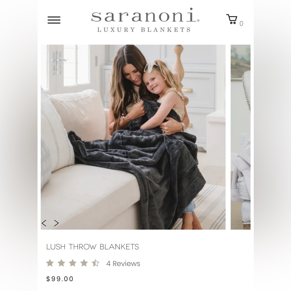 NWT Saranoni Luxury Blanket Lush Throw Blanket